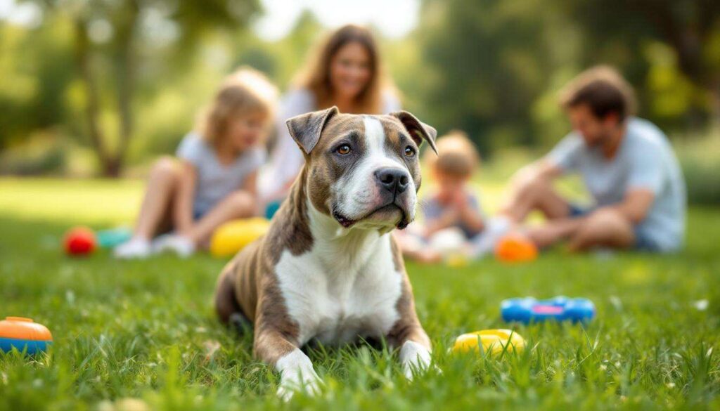Ist der Staffordshire Bull Terrier für Familien mit kleinen Kindern geeignet ?